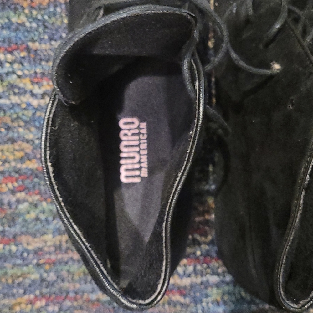 Munro American black suede ankle boots
